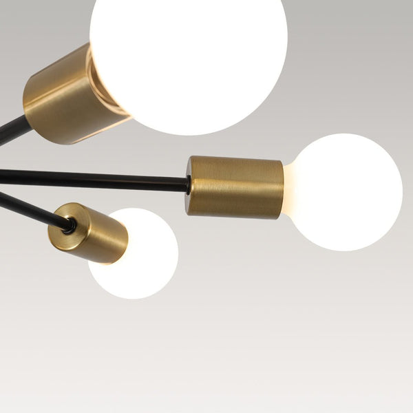 Thehouselights - 6 - Light Sputnik Chandelier - Chandelier - Black - 