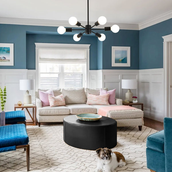 Thehouselights - 6 - Light Sputnik Chandelier - Chandelier - Black - 