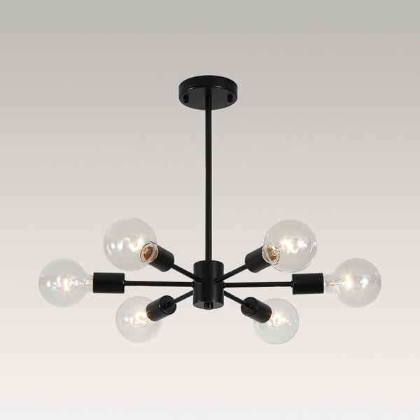 Thehouselights - 6 - Light Sputnik Chandelier - Chandelier - Black - 