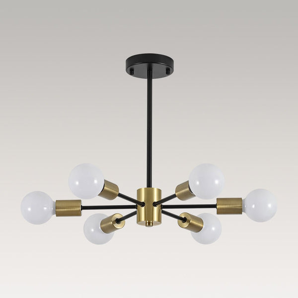 Thehouselights - 6 - Light Sputnik Chandelier - Chandelier - Black - 