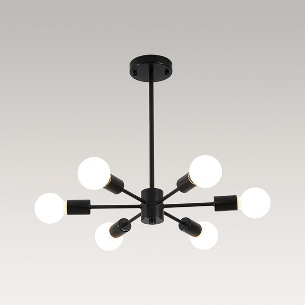 Thehouselights - 6 - Light Sputnik Chandelier - Chandelier - Black - 
