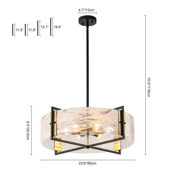 Thehouselights - 6 - Light White Cloud Glass Chandelier - Chandelier - 6 - Light - 