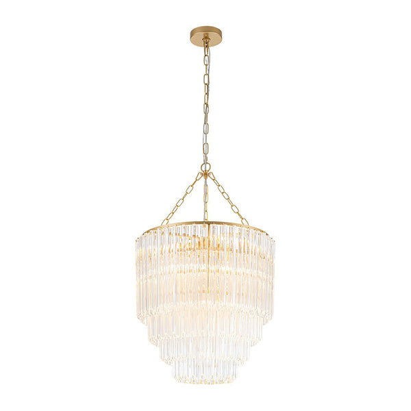 Thehouselights-7-Light Glam Glass Tube Tiered Chandelier-Chandelier-Brass-