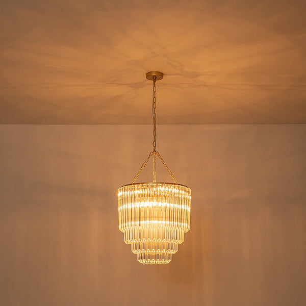 Thehouselights-7-Light Glam Glass Tube Tiered Chandelier-Chandelier-Brass-