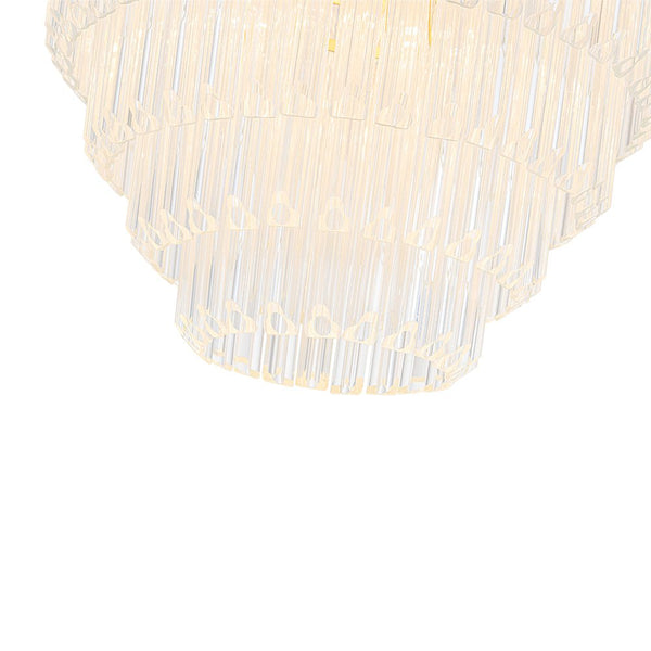 Thehouselights-7-Light Glam Glass Tube Tiered Chandelier-Chandelier-Brass-
