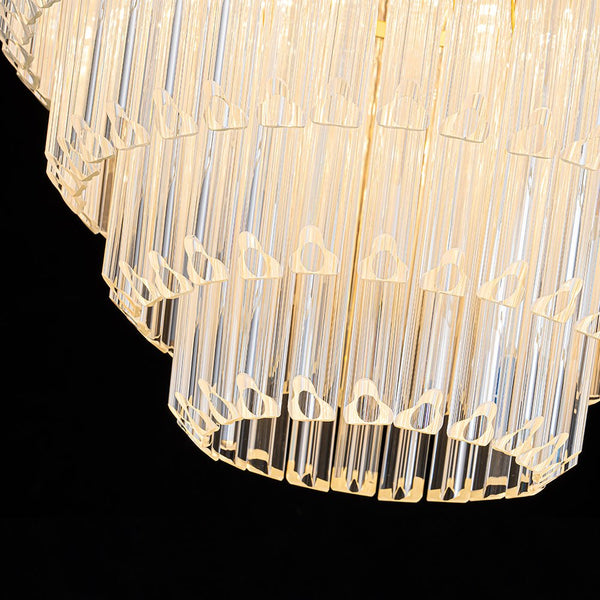 Thehouselights-7-Light Glam Glass Tube Tiered Chandelier-Chandelier-Brass-