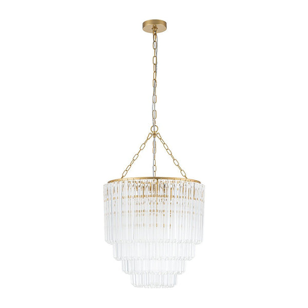 Thehouselights-7-Light Glam Glass Tube Tiered Chandelier-Chandelier-Brass-
