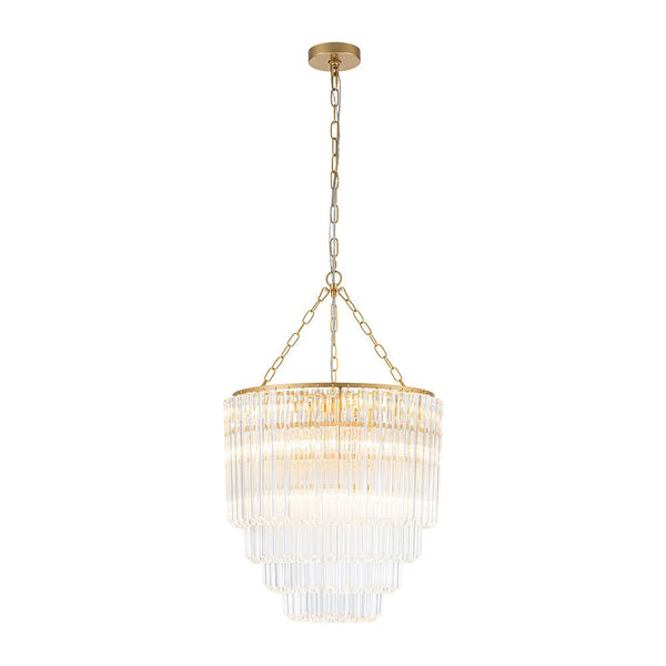 Thehouselights-7-Light Glam Glass Tube Tiered Chandelier-Chandelier-Brass-