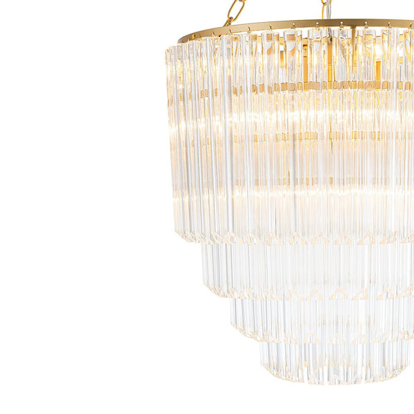 Thehouselights-7-Light Glam Glass Tube Tiered Chandelier-Chandelier-Brass-