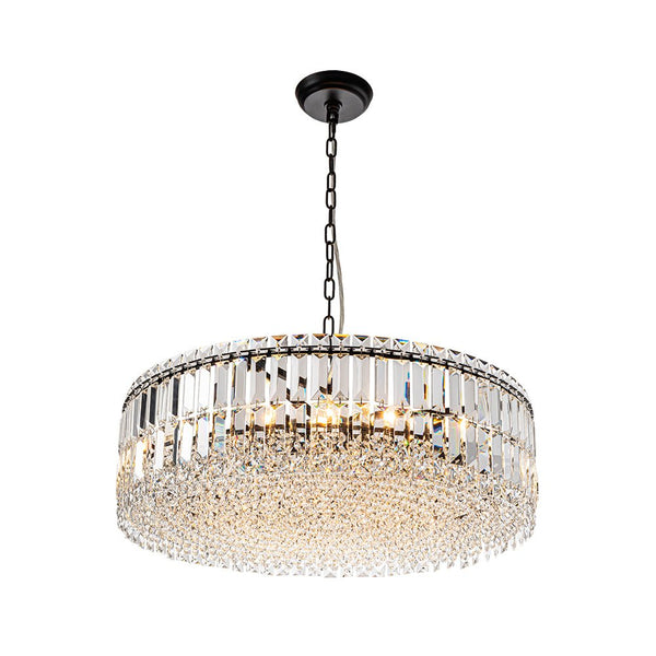 Thehouselights - 8 - Light Glass Crystal Chandelier Island Chandelier - Chandelier - Black - 