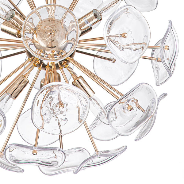 Thehouselights-8-Light Glass Sunburst Sputnik Chandelier-Chandelier-Gold-