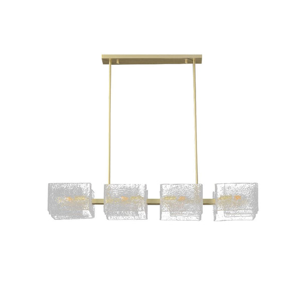 Thehouselights - 8 - Light Modern Ripple Glass Linear Chandelier - Chandelier - Brass - 