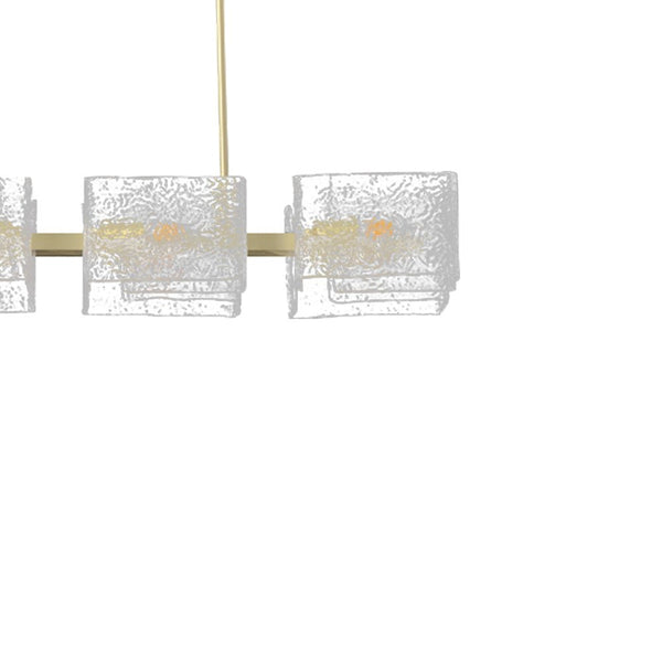 Thehouselights - 8 - Light Modern Ripple Glass Linear Chandelier - Chandelier - Brass - 