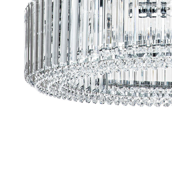 Thehouselights-8-Light Modern Round Crystal Chandelier-Chandelier-Chrome-