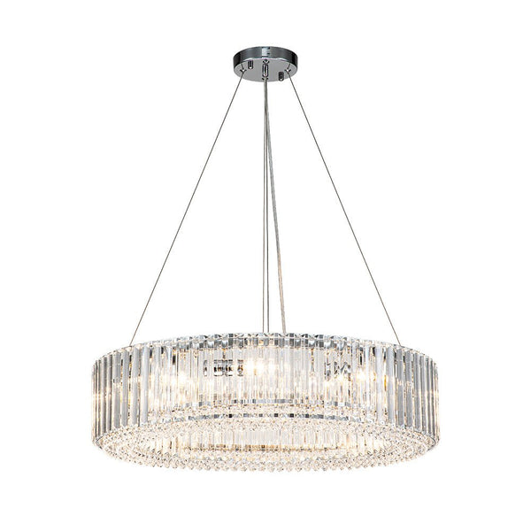 Thehouselights-8-Light Modern Round Crystal Chandelier-Chandelier-Chrome-