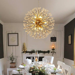 Thehouselights - 9 - Light Crystal Dandelion Chandelier - Chandelier - Brass - 