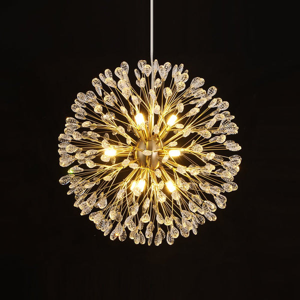 Thehouselights - 9 - Light Crystal Dandelion Chandelier - Chandelier - Chrome - 