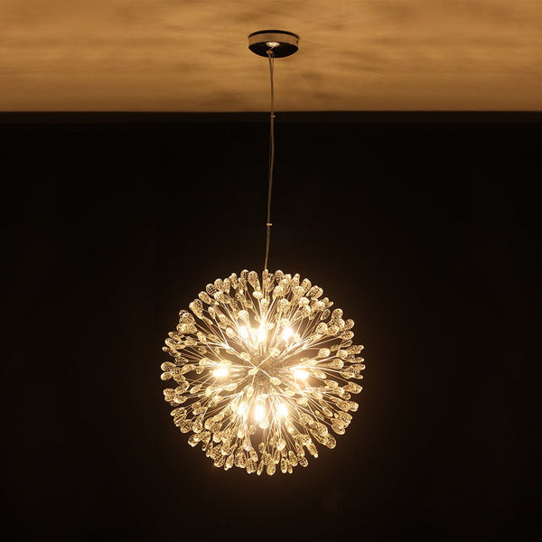 Thehouselights - 9 - Light Crystal Dandelion Chandelier - Chandelier - Chrome - 