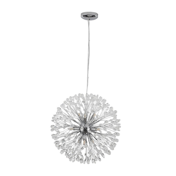 Thehouselights - 9 - Light Crystal Dandelion Chandelier - Chandelier - Chrome - 