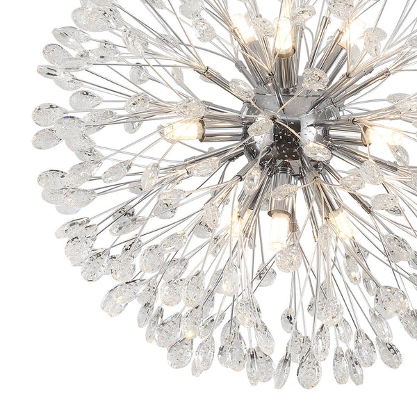 Thehouselights - 9 - Light Crystal Dandelion Chandelier - Chandelier - Chrome - 