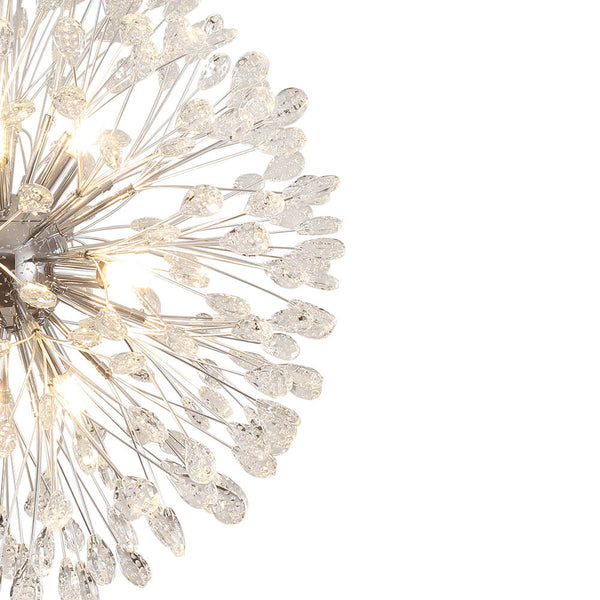 Thehouselights - 9 - Light Crystal Dandelion Chandelier - Chandelier - Chrome - 