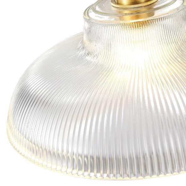 Thehouselights - Adjustable Modern Farmhouse Ribbed Glass Dome Pendant Light - Pendant - Green - 