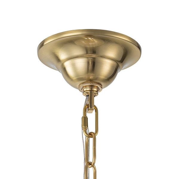 Thehouselights - Antique Brass Crystal Diamond Shape Chandelier - Chandelier - 4 - Light - 