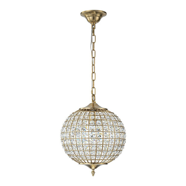 Thehouselights - Antique Brass Crystal Orb Chandelier - Chandelier - 1 - Light - 