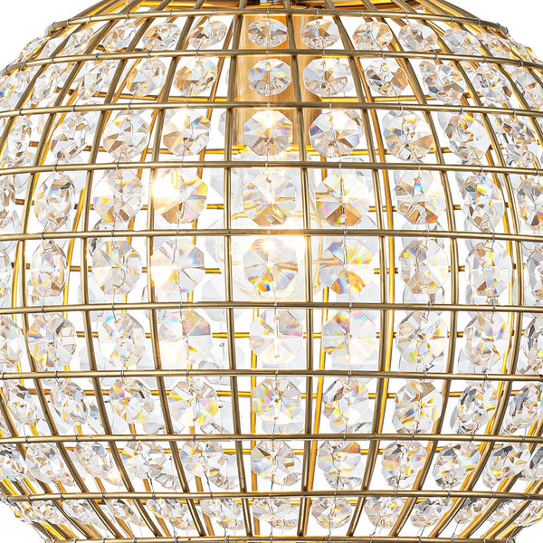Thehouselights - Antique Brass Crystal Orb Chandelier - Chandelier - 1 - Light - 
