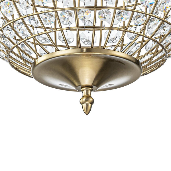 Thehouselights - Antique Brass Crystal Orb Chandelier - Chandelier - 1 - Light - 