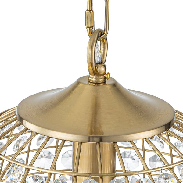 Thehouselights - Antique Brass Crystal Orb Chandelier - Chandelier - 1 - Light - 