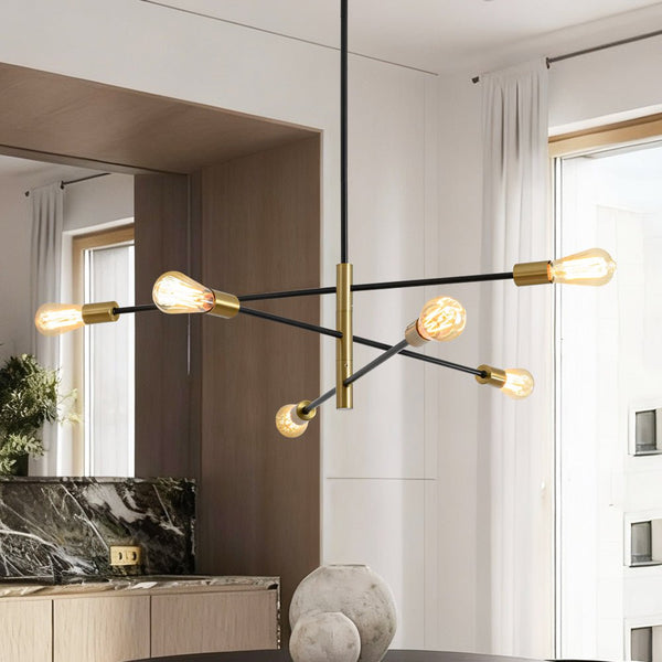 Thehouselights - Black Brass Sputnik Chandelier - Chandelier - Black+Brass - 