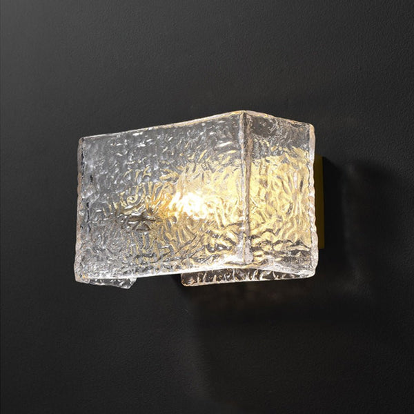 Thehouselights - Brass Ripple Glass Wall Light - Wall Lights - Brass - 