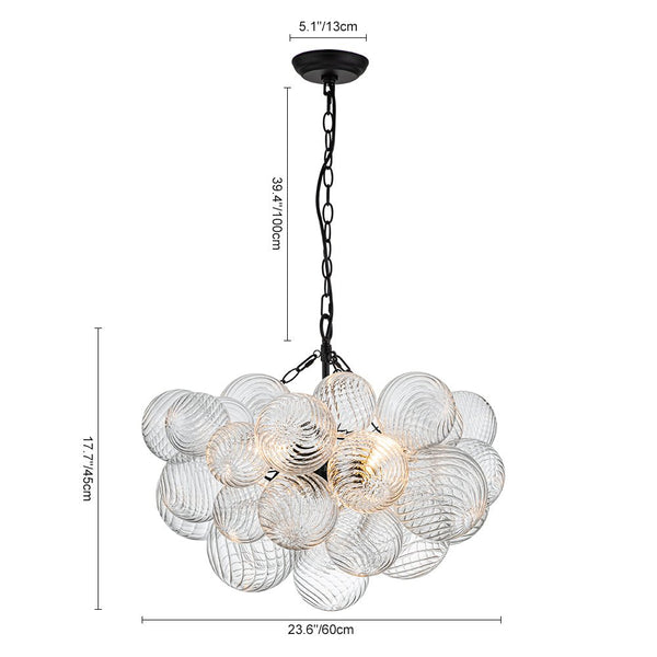 Thehouselights - Bubble Glass Modern Cluster Chandelier - Chandelier - 3 - Light - Black