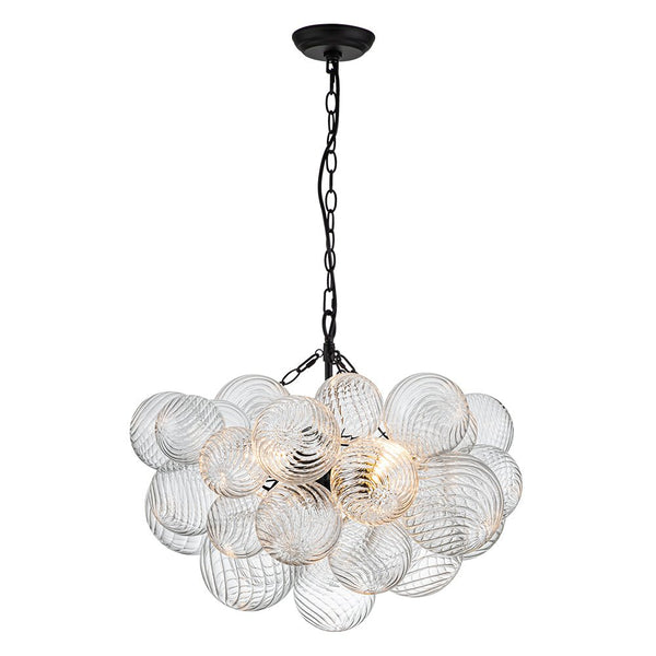 Thehouselights - Bubble Glass Modern Cluster Chandelier - Chandelier - 8 - Light - Black