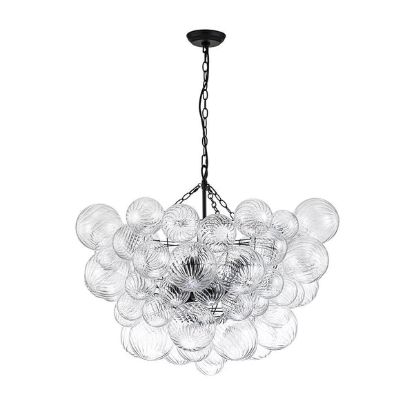 Thehouselights - Bubble Glass Modern Cluster Chandelier - Chandelier - 8 - Light - Black