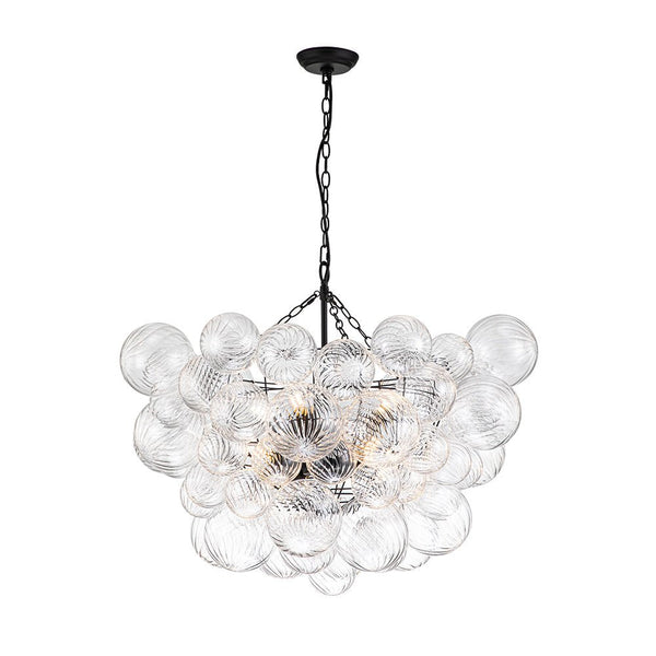 Thehouselights - Bubble Glass Modern Cluster Chandelier - Chandelier - 8 - Light - Black