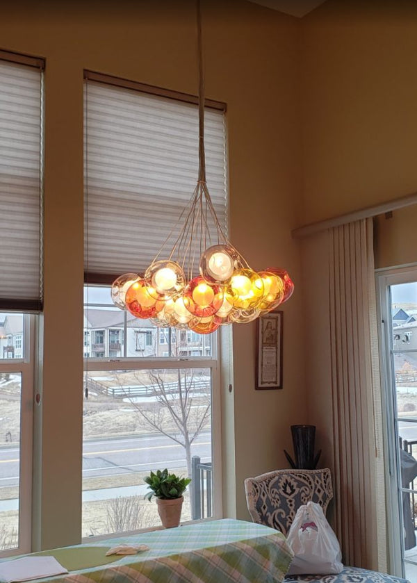 Cluster Glass Ball Pendant Lights with Multi-Color Globes