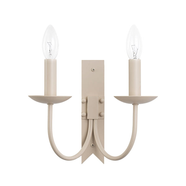 Thehouselights-Cottage Fabric Cone Shade Wall Sconce-Wall Lights-2-Light-