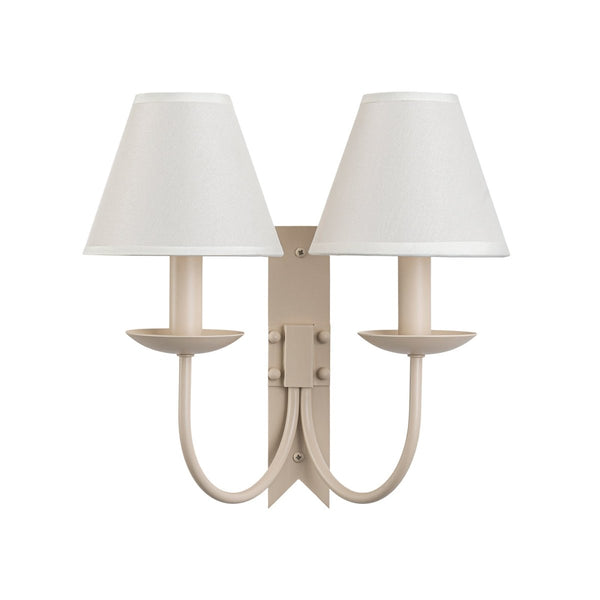 Thehouselights-Cottage Fabric Cone Shade Wall Sconce-Wall Lights-2-Light-
