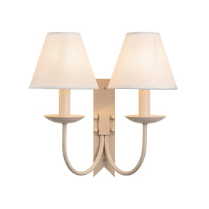 Thehouselights-Cottage Fabric Cone Shade Wall Sconce-Wall Lights-2-Light-