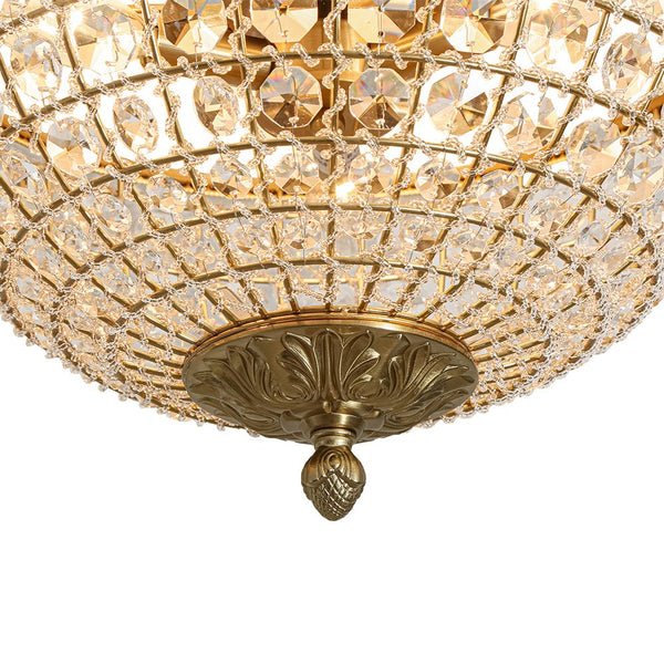 Thehouselights - Crystal Beads Bowl Flush Mount - Ceiling Light - Brass - 