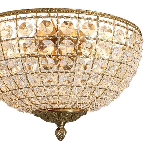 Thehouselights - Crystal Beads Bowl Flush Mount - Ceiling Light - Brass - 