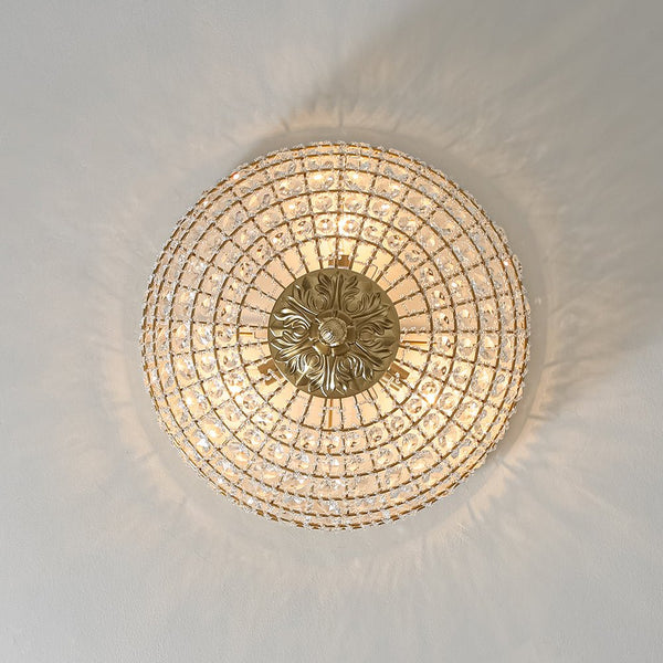 Thehouselights - Crystal Beads Bowl Flush Mount - Ceiling Light - Brass - 