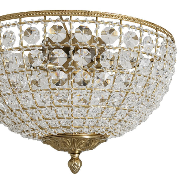 Thehouselights - Crystal Beads Bowl Flush Mount - Ceiling Light - Brass - 