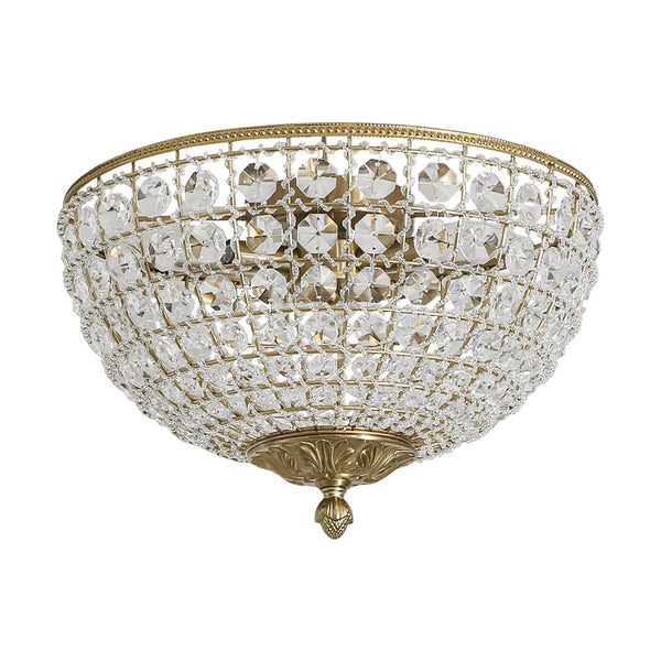 Thehouselights - Crystal Beads Bowl Flush Mount - Ceiling Light - Brass - 