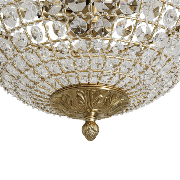 Thehouselights - Crystal Beads Bowl Flush Mount - Ceiling Light - Brass - 
