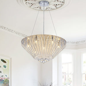 Thehouselights - Crystal Diamond Cone Chandelier Pendant Light - Chandelier - Chrome - 