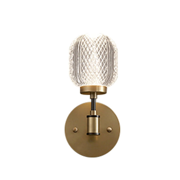 Thehouselights - Crystal Glass Brass Wall Sconce - Wall Lights - Brass - 