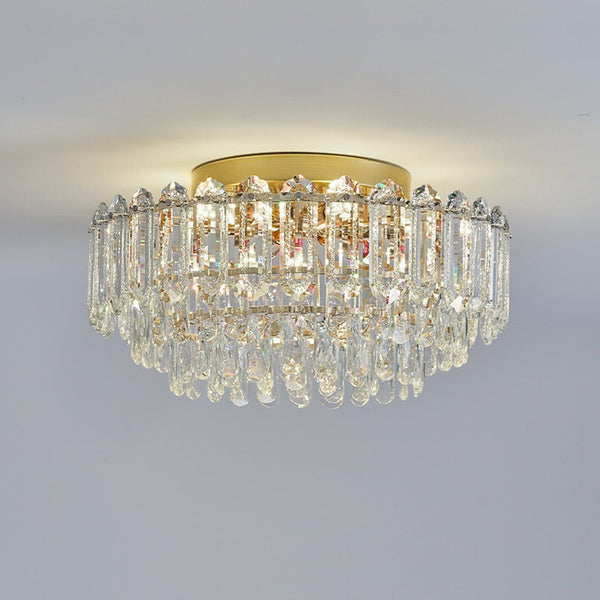 Thehouselights - Crystal Glass Chandelier Raindrop Flush Mount Ceiling - Ceiling Light - 60 cm. - 
